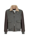Brunello Cucinelli bonded cashmere beaver cloth and nappa leather bomber jacket