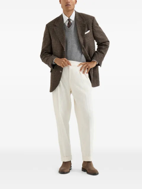 Brunello Cucinelli cashmere Prince of Wales tailor blazer