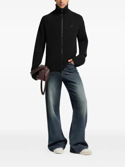 Courrèges ribbed-knit zipped cardigan