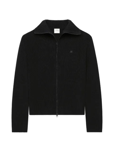 Courrèges ribbed-knit zipped cardigan