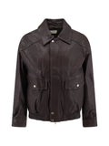 DUNST oversized grained-leather jacket