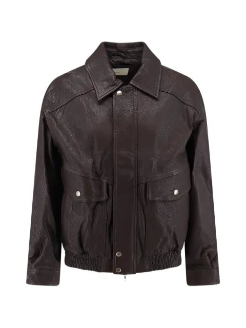 DUNST oversized grained-leather jacket