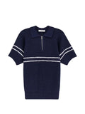 DUNST half-zip striped knit jumper