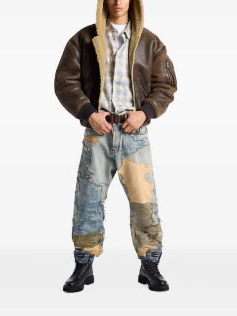 DSQUARED2 shearling 80s bomber jacket