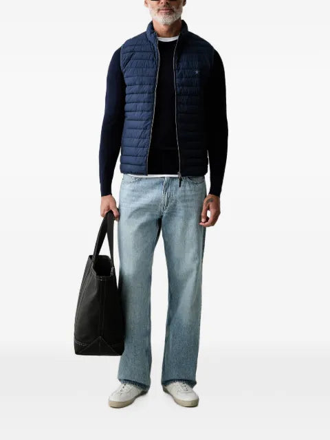 Hackett London quilted logo-embroidered gilet