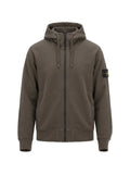 Stone Island 6100009 organic-cotton fleece oversized-fit zip-up hooded sweatshirt with pockets