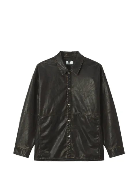 izzue faded-effect shirt jacket