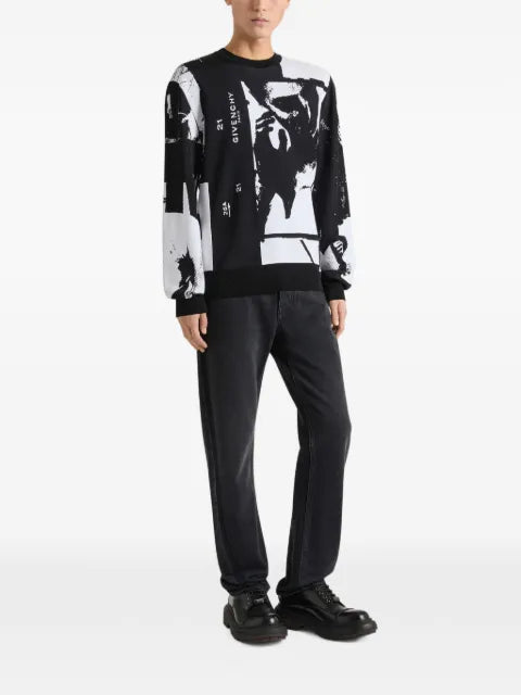 Givenchy sweater in knit with photographic negative jacquard