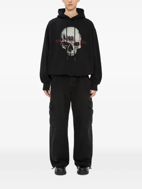 44 LABEL GROUP skull-print drawstring hoodie