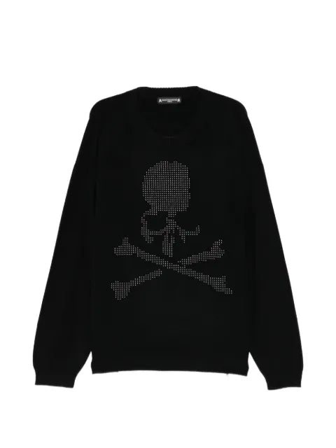 Mastermind World skull-print beaded sweater