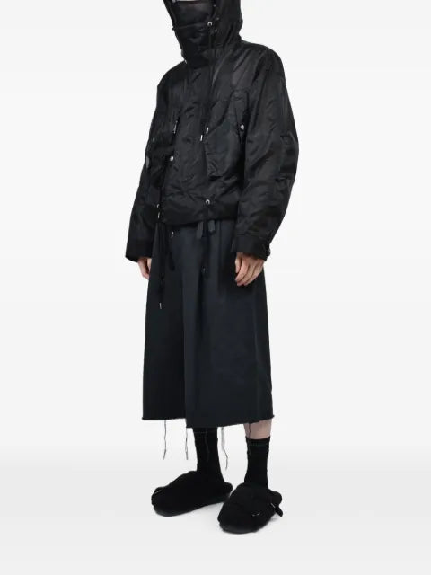 Bed J.W. Ford hooded grid-texture jacket