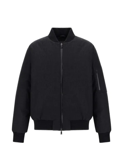 Herno water-repellent flannel bomber jacket
