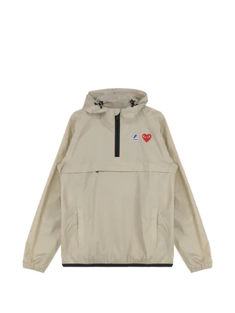 Comme Des Garçons Play x K-Way logo-patch windbreaker hoodie