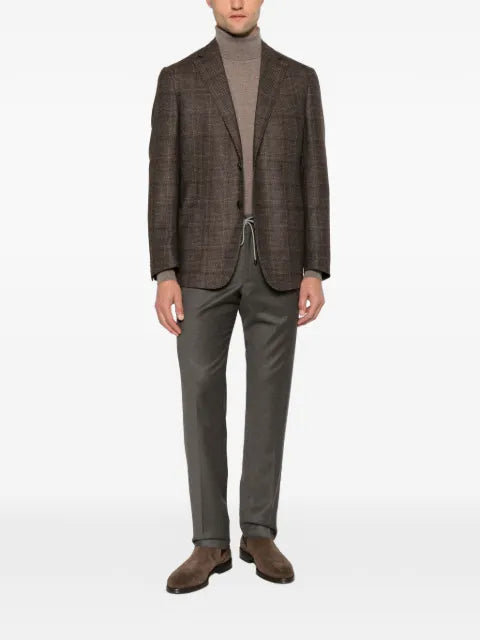 Corneliani check-pattern virgin wool blazer