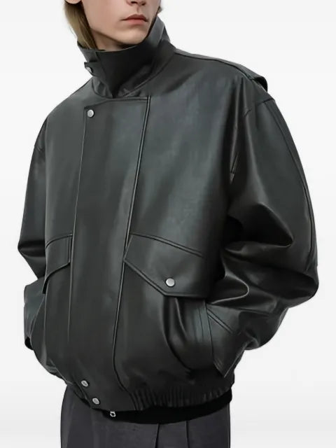 DUNST high-neck patch-pocket jacket