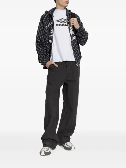 UMBRO plaid-pattern zip-up hoodie