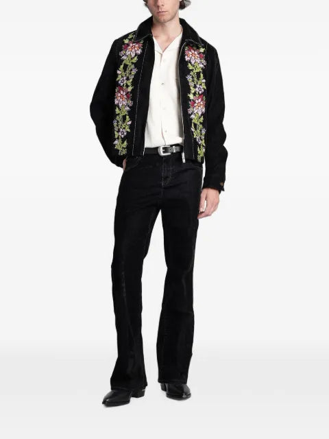 AMIRI floral flock embellished blouson