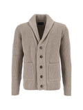Filippo De Laurentiis ribbed-knit shawl-lapel cardigan