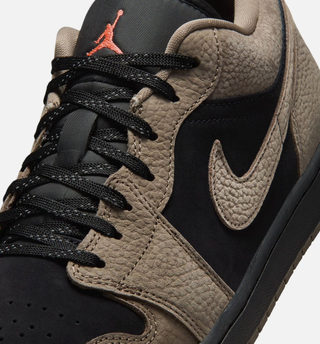 Air Jordan 1 Low SE Men's Lifestyle Shoes - Black Olive Grey Light Wild Mango