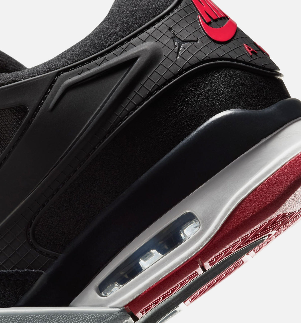 Air Jordan 4 RM Men's Sneakers - Black Wolf Grey White Varsity Red