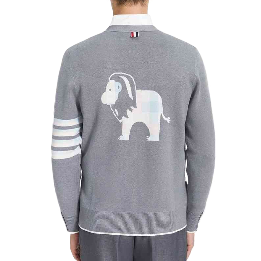 Classic Four-Bar Animal Sweater - 100% Cotton Made in Japan | Thom Browne