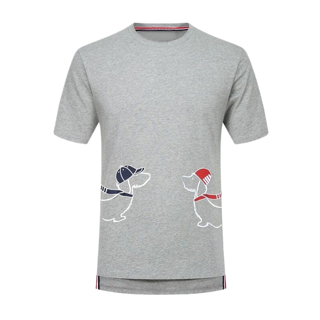 Men's Classic Four-Bar Couple Puppy Dog T-Shirt - 100% Cotton Made in Japan | Thom Browne