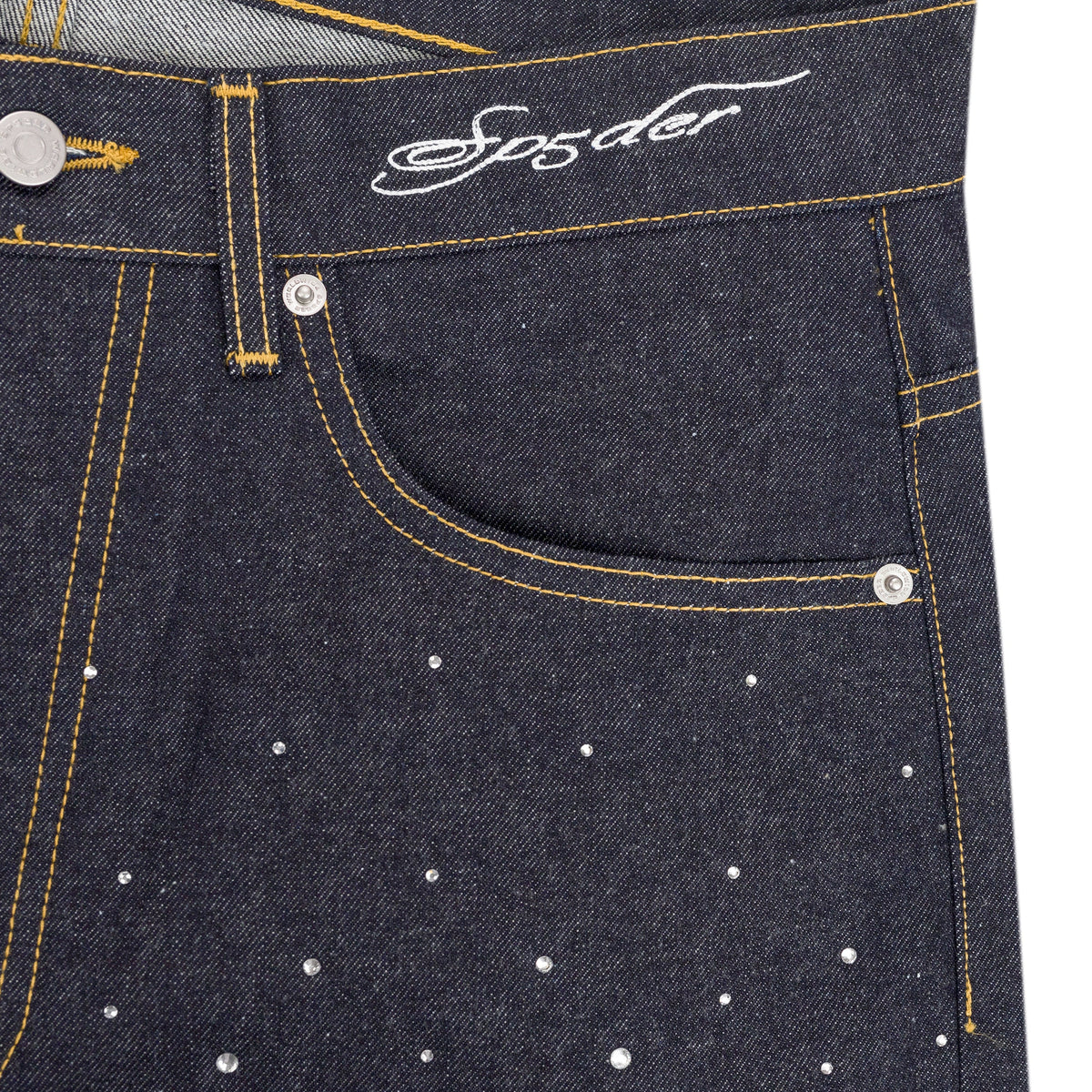 Indigo Star Dust Denim Shorts
