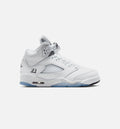 Air Jordan 5 Retro OG White Metallic Big Kids' Lifestyle Shoes - White/Black/Metallic Silver