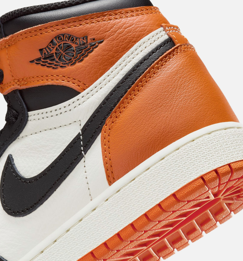 Air Jordan 1 Retro High OG Shattered Backboard Grade School Shoes - Black Sail Starfish