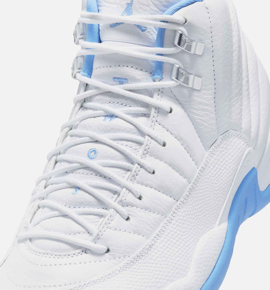 Air Jordan 12 Retro White and University Blue | Men's Lifestyle Shoe | White/University Blue/Metallic Silver