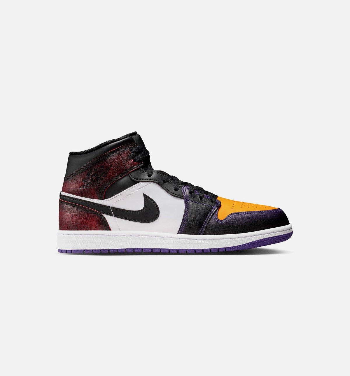 Air Jordan 1 Mid SE Men's Lifestyle Sneakers - True Red/White/Court Purple/Black