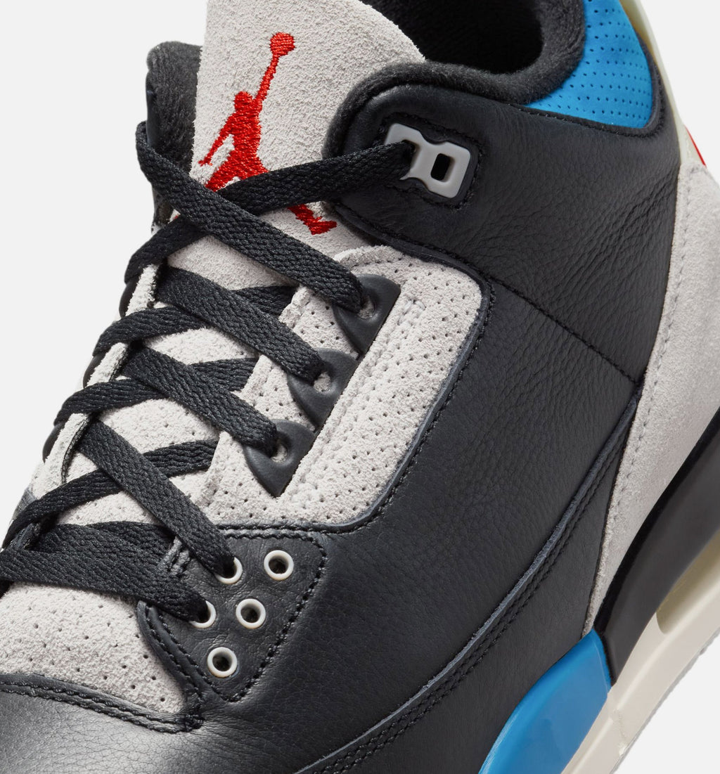 Air Jordan 3 Retro OG Rare Air Men's Lifestyle Shoes - Black/Chile Red/Neutral Grey