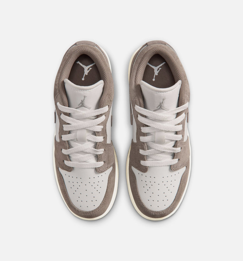 Air Jordan 1 Low Grade School Shoes - Olive Grey/Enigma Stone