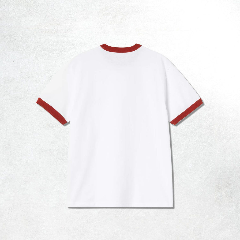 Carhartt WIP S/S Ip Ringer T-Shirt: White / Red