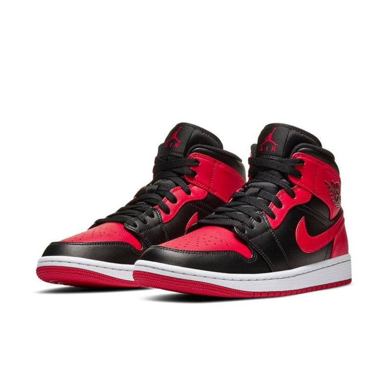 Air Jordan 1 Mid Hyper Royal Black Sneakers | 554724-077