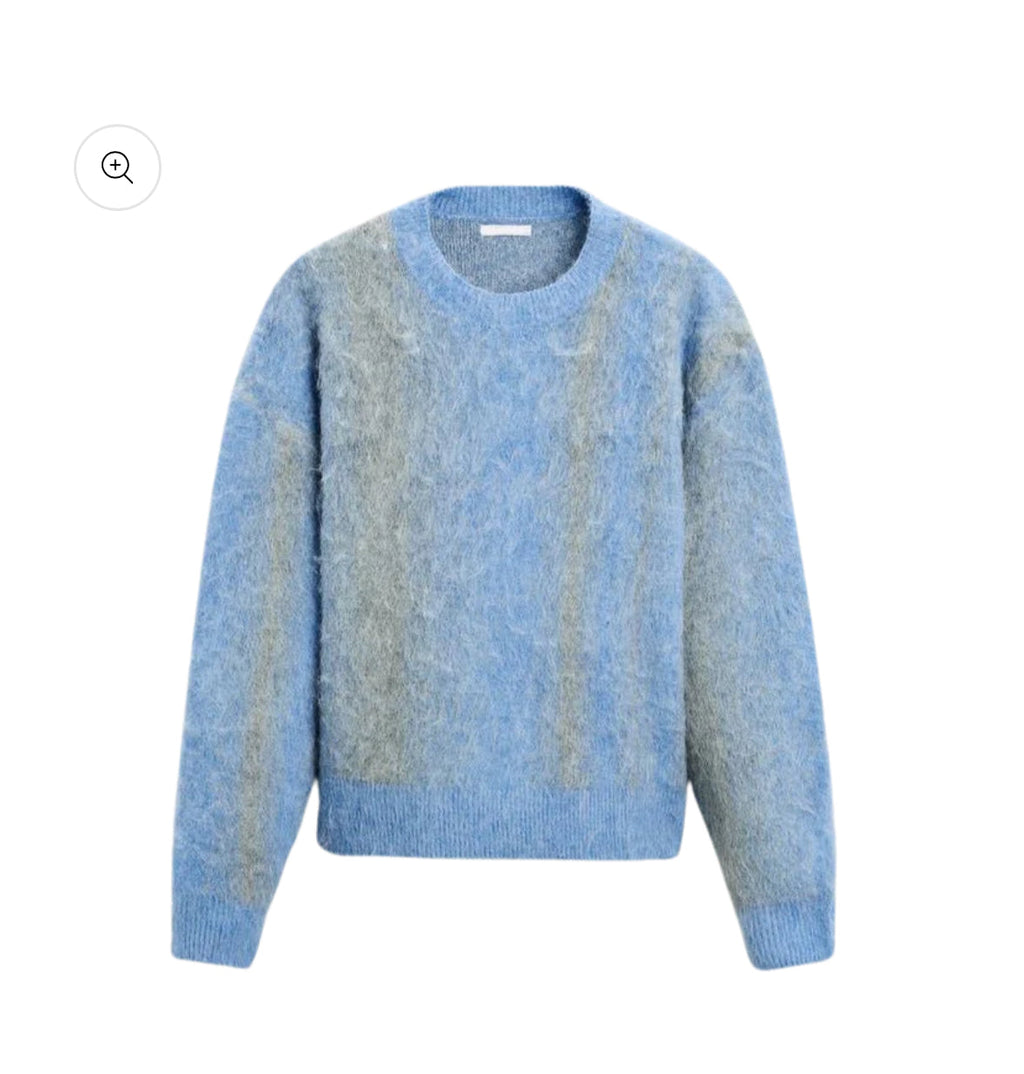 Brushed Blue Knitted Sweater