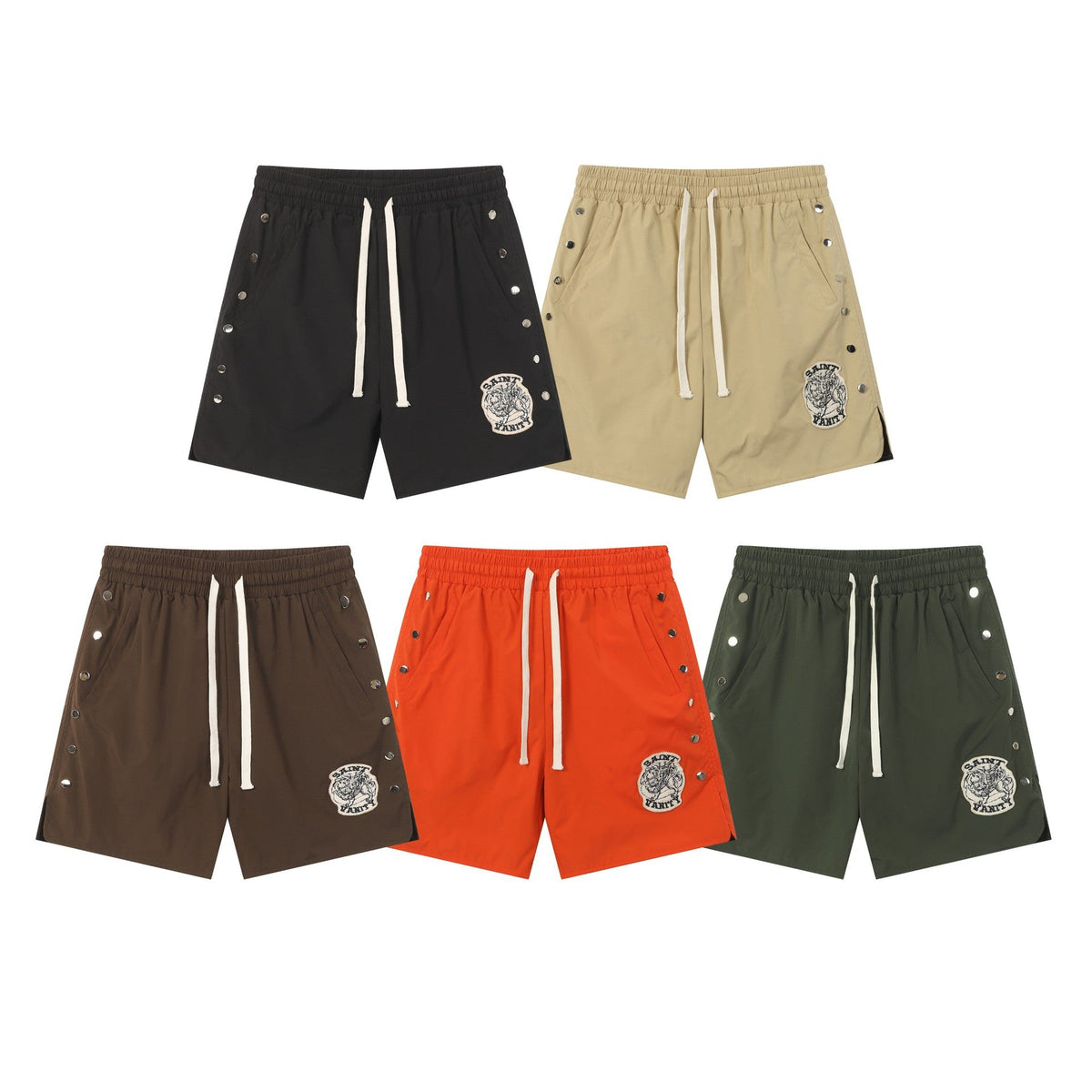 Saint Vanity Washed Rivet Oversized Tee & Shorts Set Streetwear