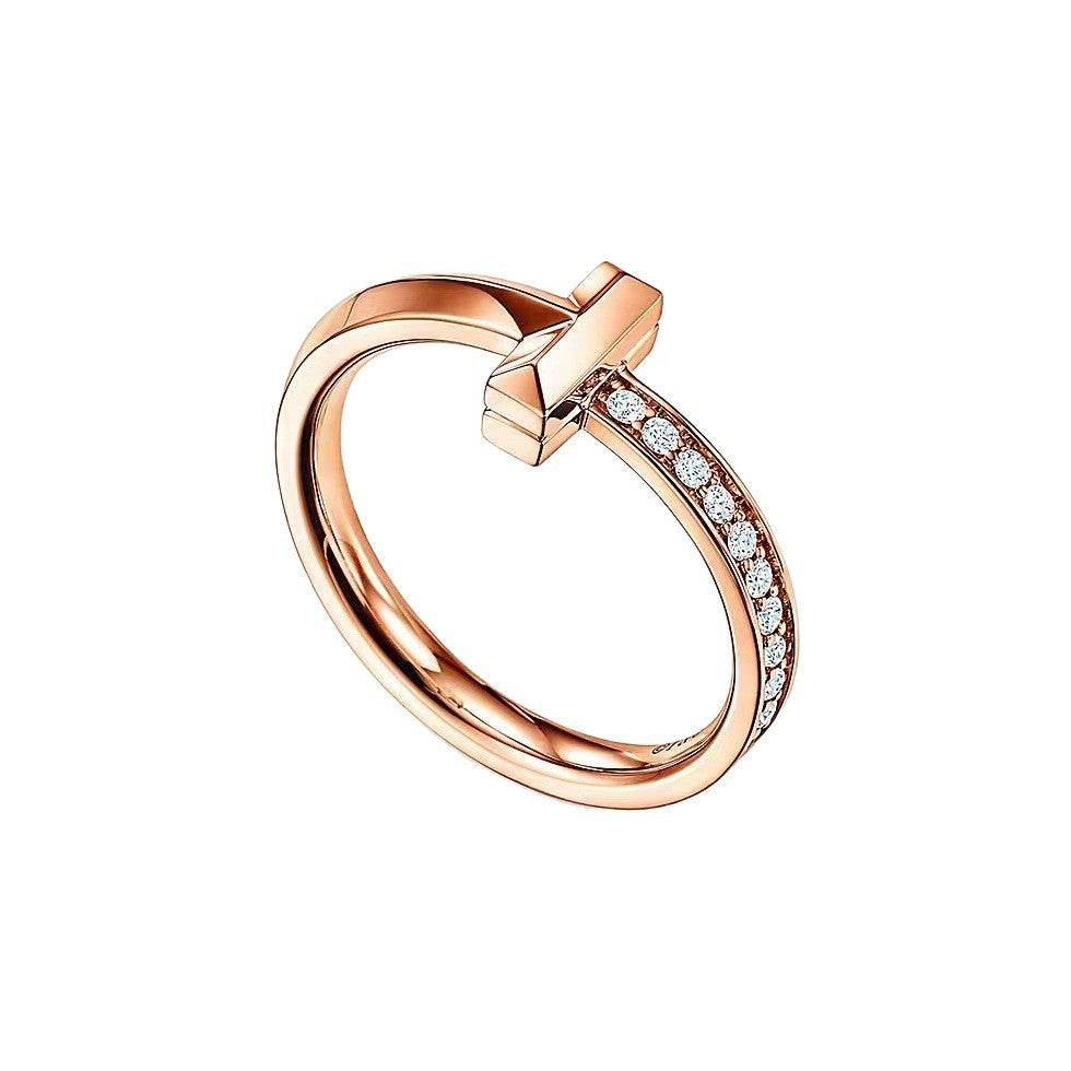 Tiffany Style Knot Cubic Zirconia 18K Gold-Plated Ring