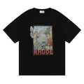 Rhude T-shirt Micro Label Angel Letter Print Short Sleeve T-shirt