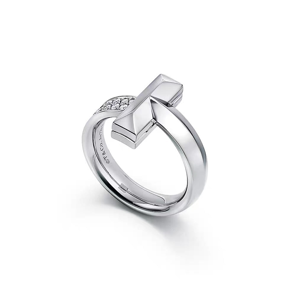 Tiffany Style Knot Cubic Zirconia 18K Gold-Plated Ring