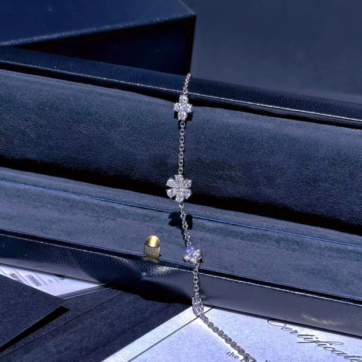 Harry Winston Style Floral Cubic Zirconia Bracelet