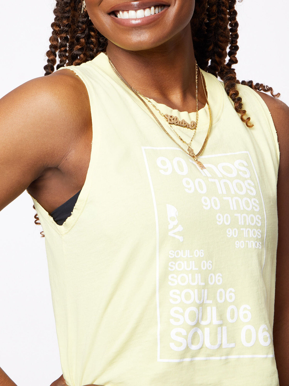 DYLAN CROP TANK YELLOW