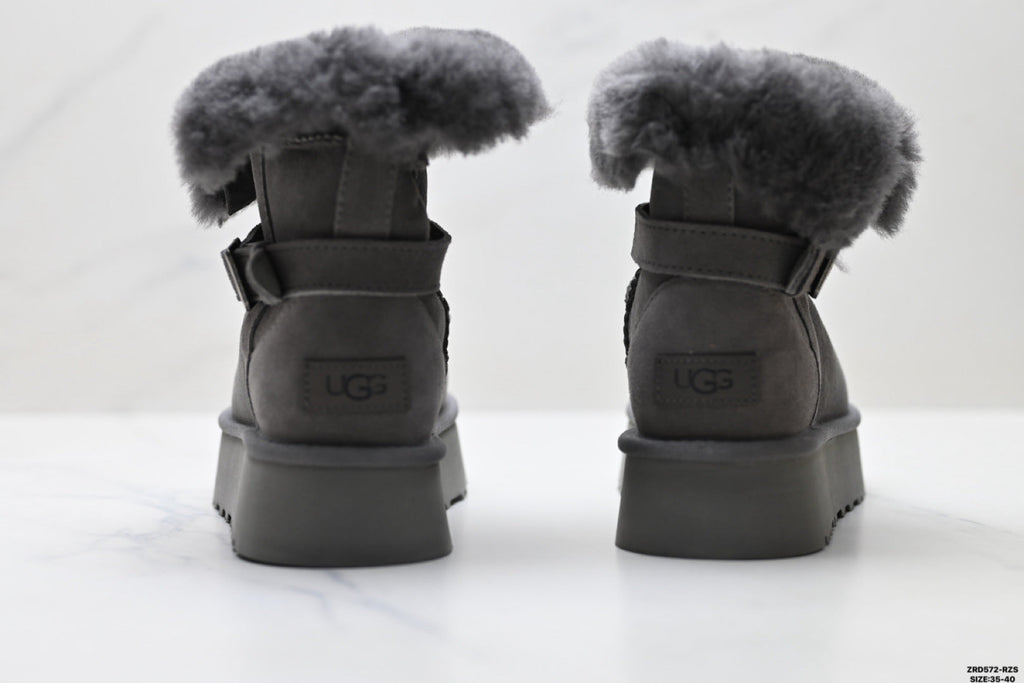 UGG Classic Mini Heritage Fluff Buckle Boots