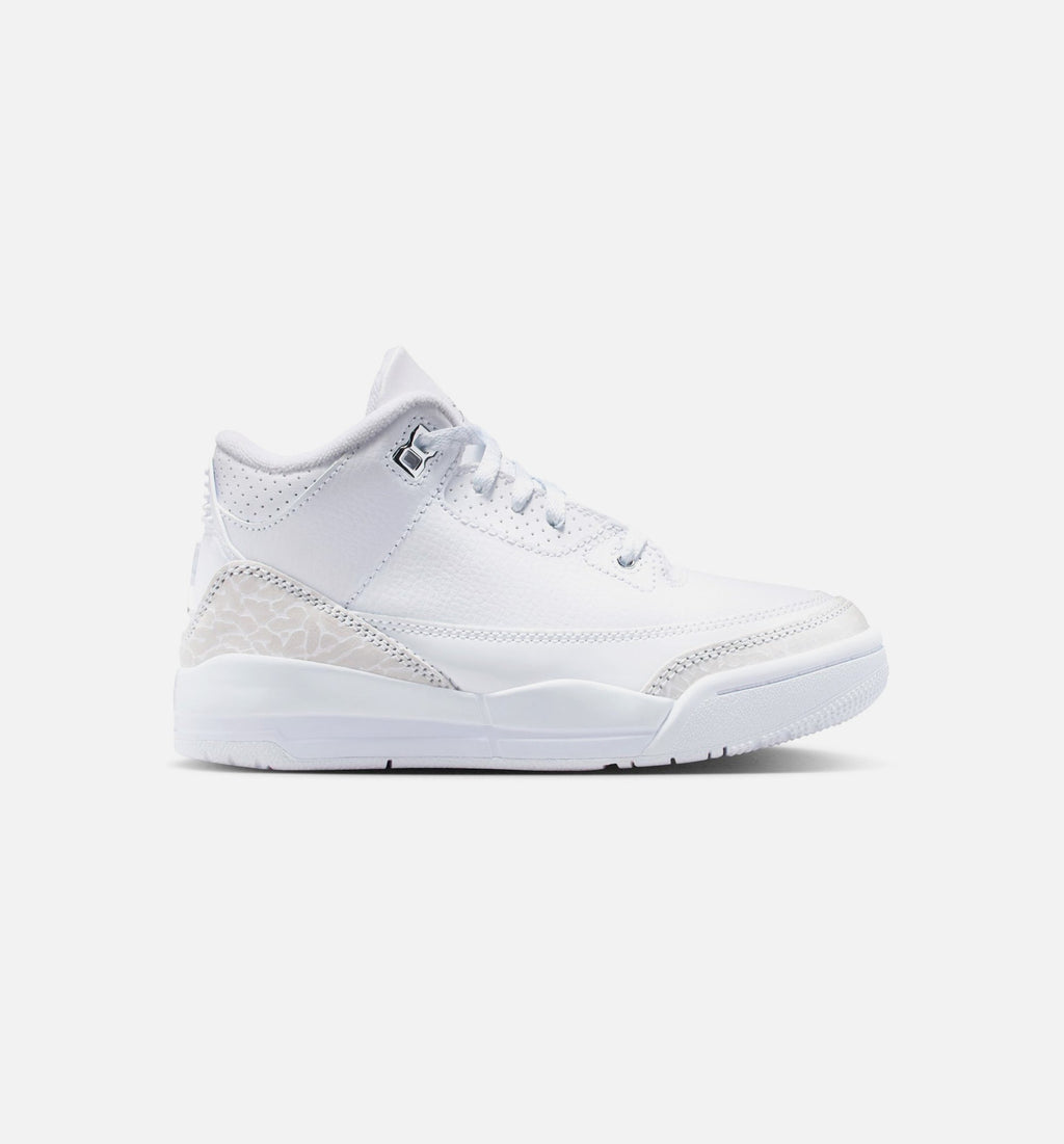 Air Jordan 3 Retro 'White and Silver' Preschool - White/Metallic Silver