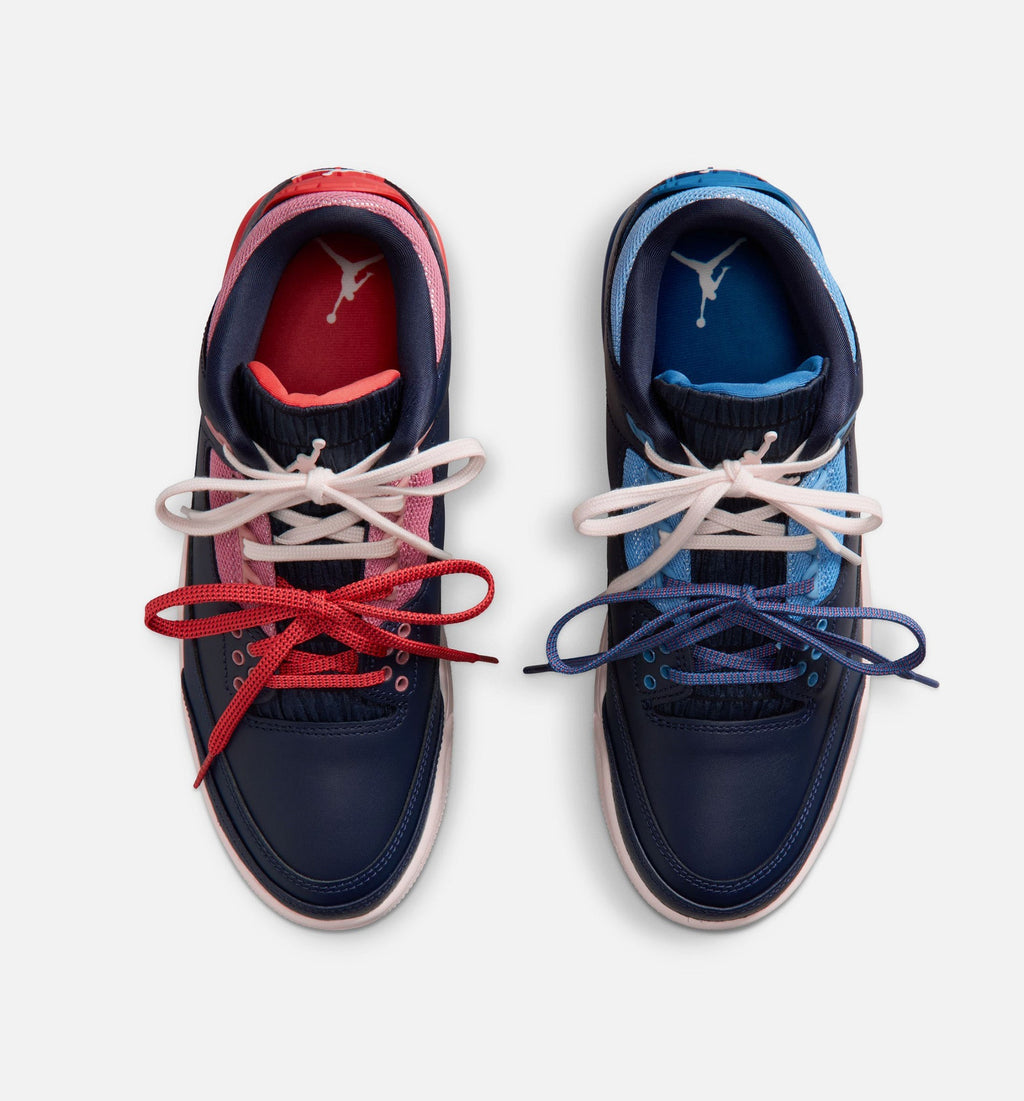 Air Jordan 3 Retro Womens Lifestyle Shoe - Deep Ocean Blue/Chalk/Track Red