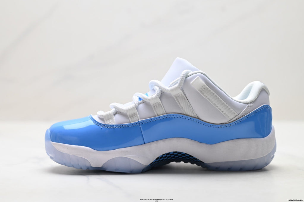 Air Jordan 11 Retro White and University Blue Unisex Sneakers Style 12