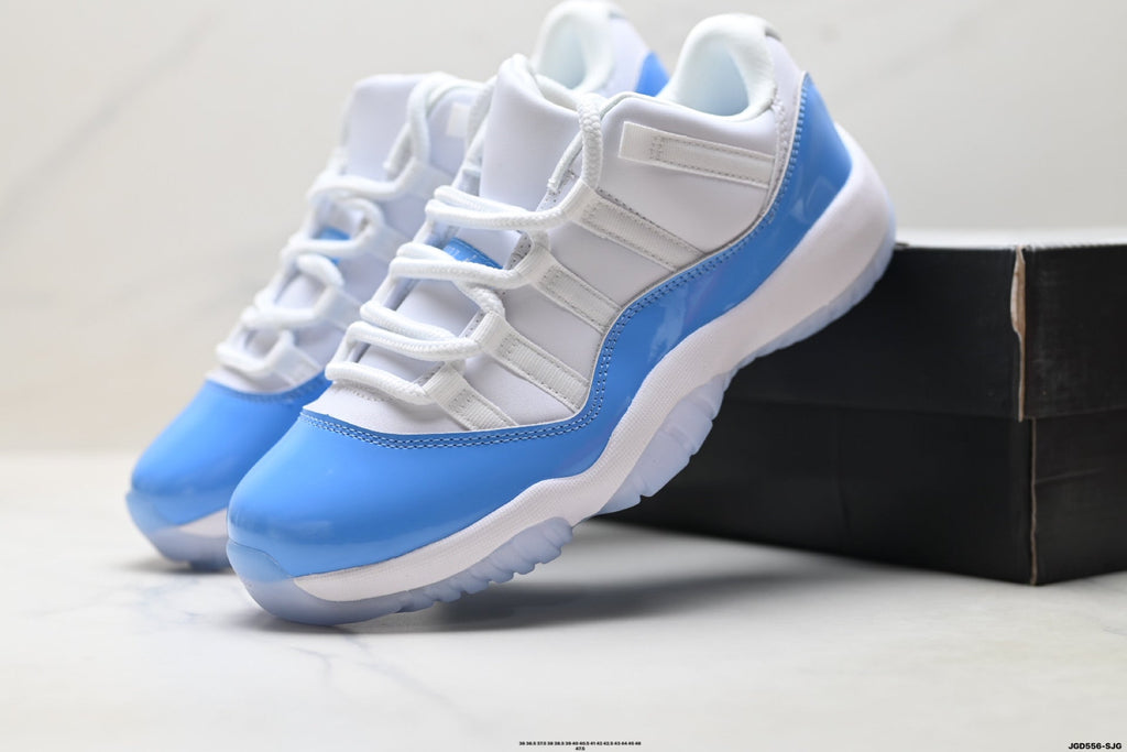 Air Jordan 11 Retro White and University Blue Unisex Sneakers Style 12