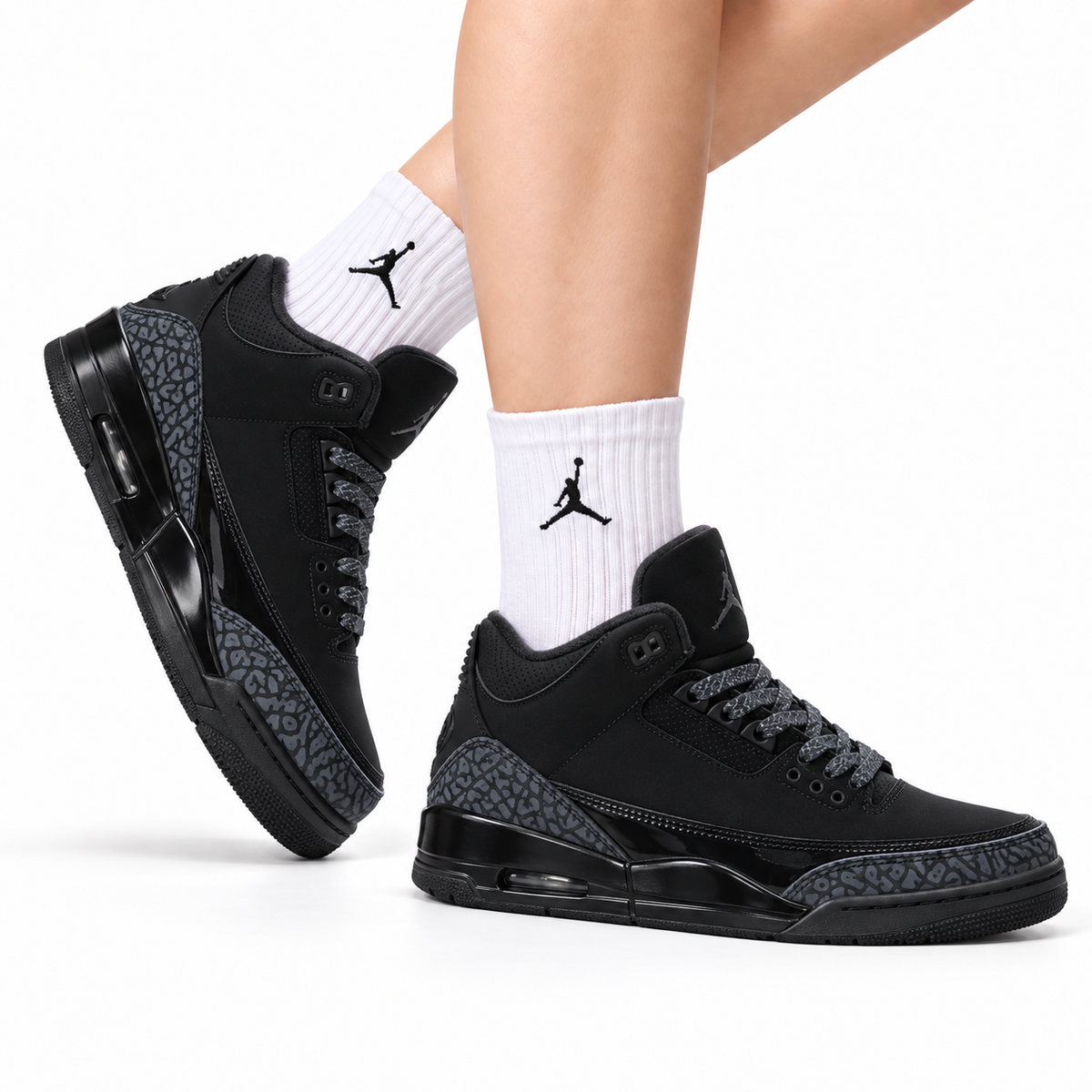 Air Jordan 3 Retro Triple Black Sneakers