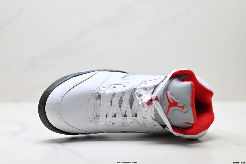 Air Jordan 5 Retro White Fire Red Ice Sneakers