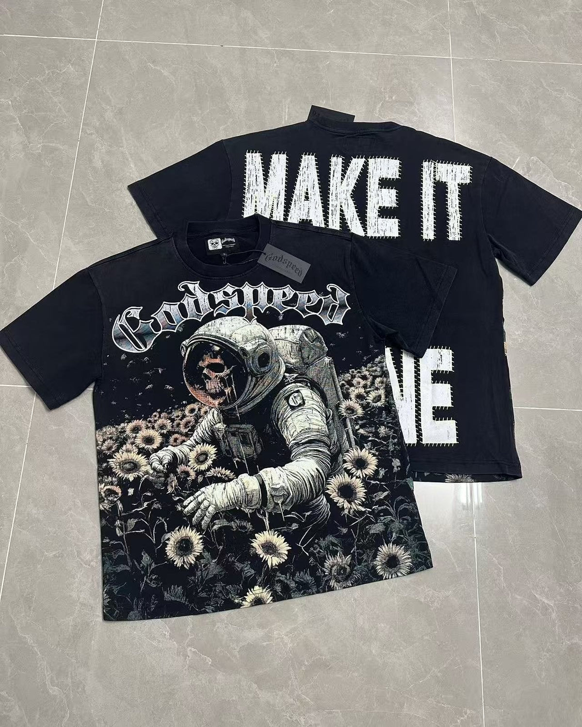 Godspeed Astronaut Sunflower Graphic T-Shirt